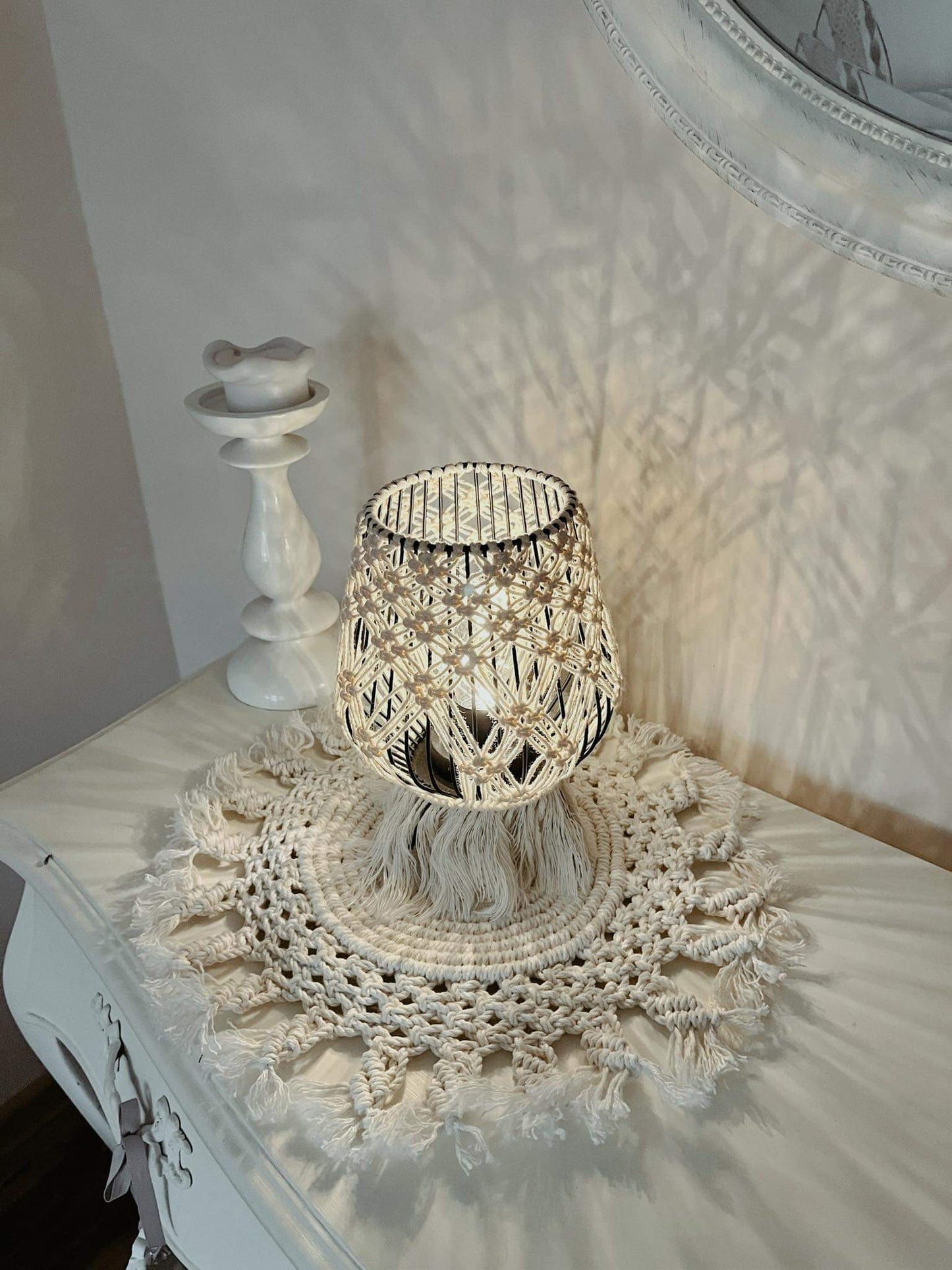 Macramé lamp